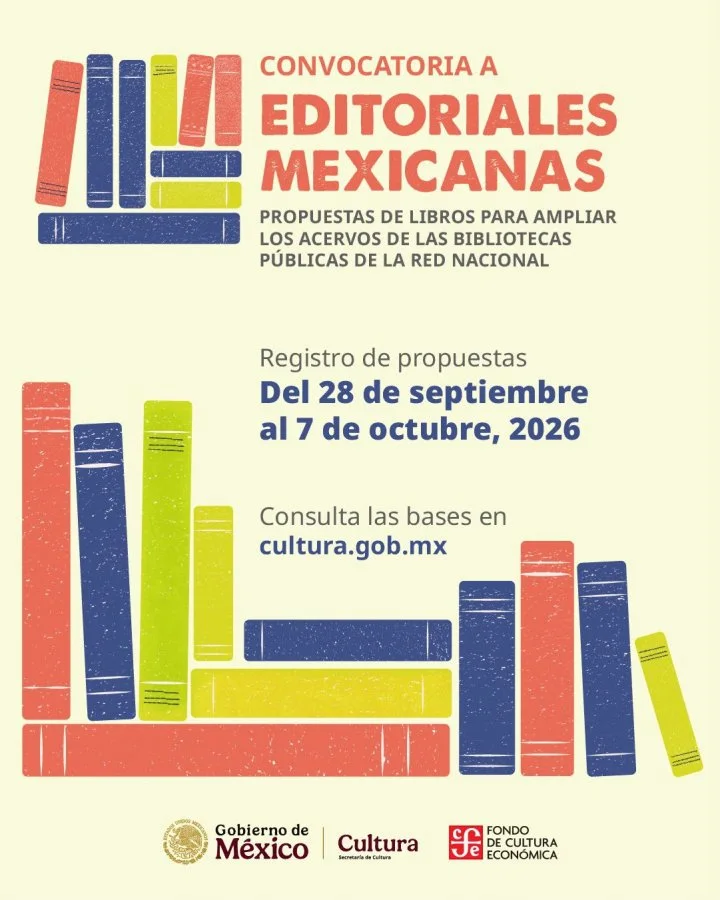 Material de difusión de la convocatoria para ampliar los acervos de bibliotecas públicas